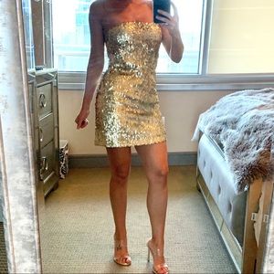 Gold Sequin Party Dress